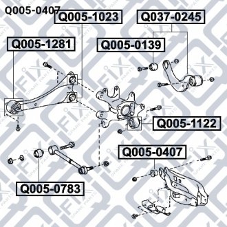 САЙЛЕНТБЛОК ЗАДН ВАЖІЛЯ TOYOTA RAV4 ACA3/ALA3/GSA3 Q-FIX Q0050407 (фото 1)