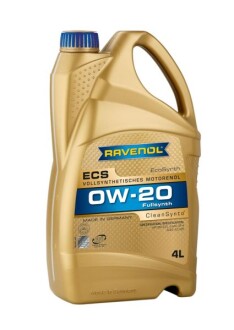 Масло моторное ECS 0W-20 (ПАО) 4L RAVENOL 1111102-004