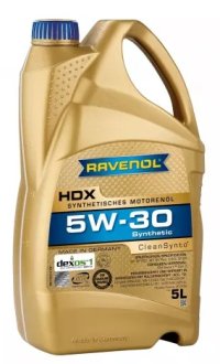 Моторное масло HDX 5W-30 (API SP, ILSAC GF-6A) 5L RAVENOL 1111125-005 (фото 1)