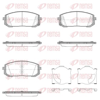 HYUNDAI Колодки гальмівні передні ELANTRA 1.6 20-, SONATA 2.0-2.5 20- REMSA 1923.02