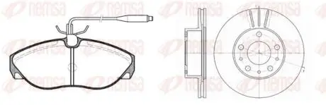 FIAT К-кт гальм. колодки + диски DUCATO 2.0 Panorama/Combinato 94-02, CITROEN JUMPER I (230P) 2.5 TD 94-02, PEUGEOT REMSA 8486.01