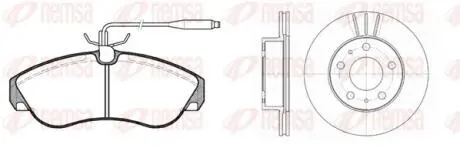 FIAT К-кт гальм. колодки + диски DUCATO 2.8 D 98-02, CITROEN JUMPER I (230P) 2.0 94-02, PEUGEOT BOXER (230P) 2.0 i 94-02 REMSA 8487.00
