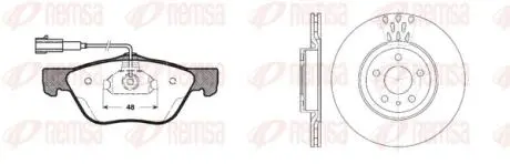 ALFA ROMEO К-кт гальм. колодки + диски 156 (932_) 2.4 JTD (932AXF00) 03-05 REMSA 8589.00
