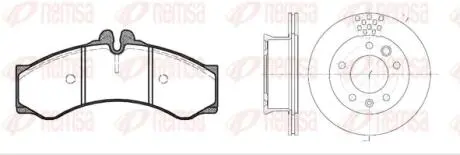 VW К-кт гальм. колодки + диски LT 28-35 II 2.5 TDI 01-06, DB SPRINTER 4-t (B904) 408 D 96-06 REMSA 8614.00
