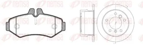 DB К-кт гальм. колодки + диски Sprinter VW LT 96- REMSA 8733.00