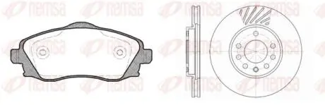 OPEL К-кт гальм. колодки + диски MERIVA A Мінівен (X03) 1.6 (E75) 03-10 REMSA 8774.07