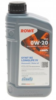 Масло моторное 0W-20 HIGHTEC SYNTH RS LONGLIFE IV (VW 508 00/509 00) (ACEA A1/B1/C5) 1L ROWE 20036-0010-99