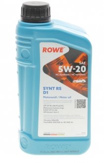 Моторное масло 5W-20 HIGHTEC SYNT RS D1 API SP (WSS-M2C945-A/-B1/960-A1/MS6395/dexos1 Gen 2) 1L ROWE 20342-0010-99