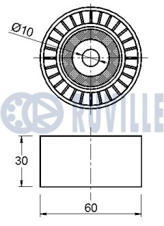 CITROEN Натяжной ролик Berlingo 1.1/1.6, C3, 4, C-Elysee 1.2, Nemo Peugeot 206, 301, 307, Partner RUVILLE 541465