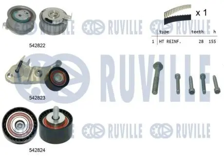 К-кт ГРМ Volvo XC60 2,0D 08- RUVILLE 550502