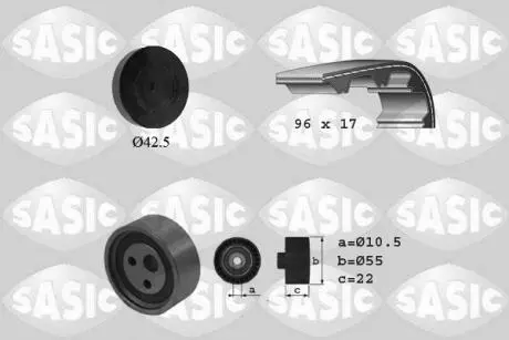 Комплект ГРМ, (ремень+ролик) 1.4i 97- /1.6i 08- SASIC 1754003