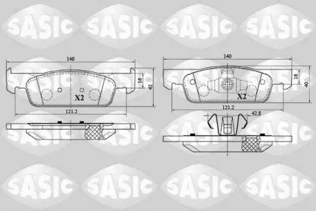 Тормозные колодки SASIC 6214029