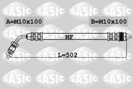 Шланг торм. передний, 98-06 SASIC 6604017