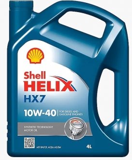 Олива моторна Helix HX7 10W-40 (4л) SHELL 001541 (фото 1)