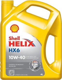 Моторное масло Helix HX6 10W-40 4L SHELL 001594
