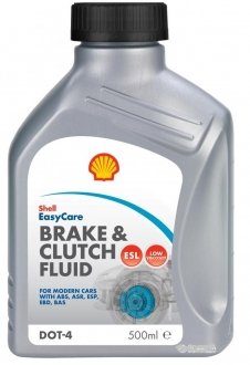 0,5л brake clutch fluid dot4 esl торм. жидкость (dot-4) SHELL AT59H (фото 1)