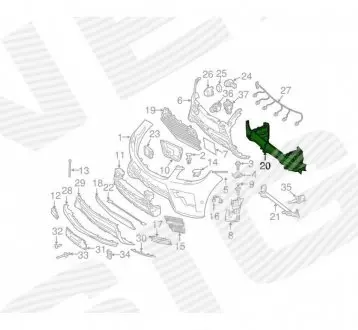 УСИЛИТЕЛЬ ПЕРЕДНЕГО БАМПЕРА Signeda PBZ44077A