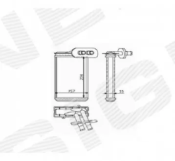 Радиатор обогрева салона Signeda RP73962