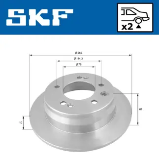 KIA гальмівний диск задн. Ceed SKF VKBD 90186 S2