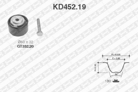 Комплект ремня грм, 2.5di/td 92-97 SNR KD452.19