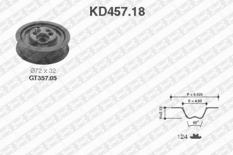 Роликовий модуль натягувача ременя (ролик, ремінь) SNR KD457.18