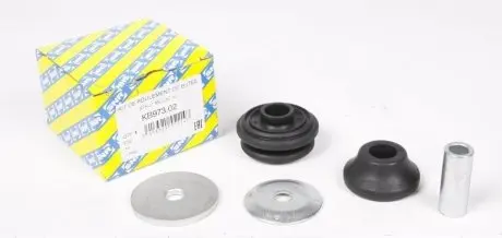 Рем. комплект верхней опоры заднего амортизатора, содержит резинометаллическую опору без подшипника и крепёжные элементы SNR KB973.02