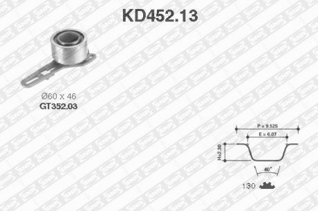 Роликовий модуль натягувача ременя (ролик, ремінь) SNR KD452.13