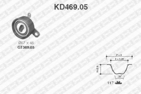 Роликовий модуль натягувача ременя (ролик, ремінь) SNR KD469.05