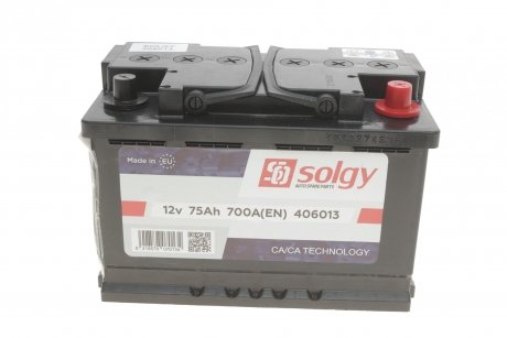 Аккумулятор 75Ah/700A (278x175x190/+R) Solgy 406013