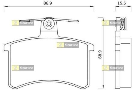 Комплект гальмівних колодок STARLINE BD S078