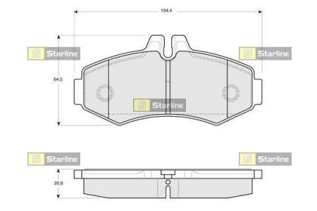 Комплект гальмівних колодок STARLINE BD S086