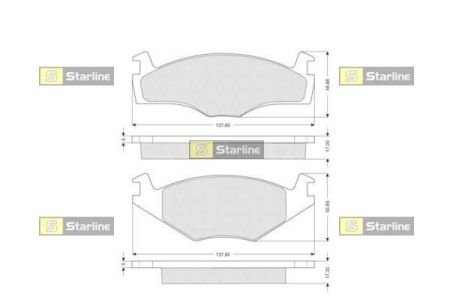 Комплект тормозных колодок STARLINE BD S100