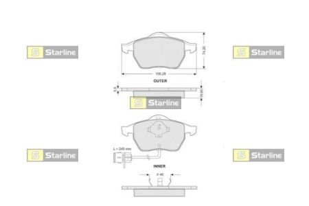 Комплект тормозных колодок STARLINE BD S109