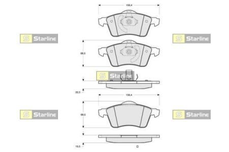 Комплект гальмівних колодок STARLINE BD S114