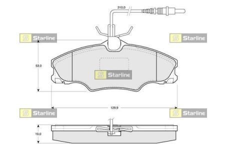 Гальмiвнi колодки к-кт. STARLINE BD S128 (фото 1)