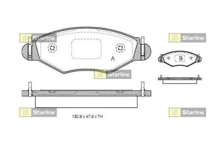 Комплект тормозных колодок STARLINE BD S133