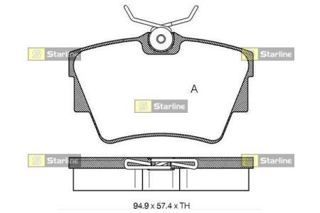 Комплект гальмівних колодок STARLINE BD S136