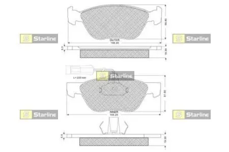 Комплект тормозных колодок STARLINE BD S162