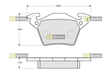 Комплект тормозных колодок STARLINE BD S165 (фото 1)