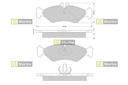 Комплект гальмівних колодок STARLINE BD S191