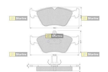 Комплект тормозных колодок STARLINE BD S192 (фото 1)