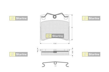 Гальмiвнi колодки к-кт. STARLINE BD S236