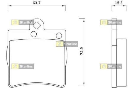 Комплект тормозных колодок STARLINE BD S267 (фото 1)