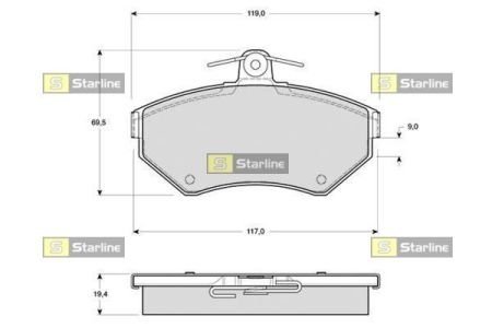 Комплект тормозных колодок STARLINE BD S297