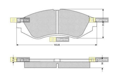 Комплект тормозных колодок STARLINE BD S309
