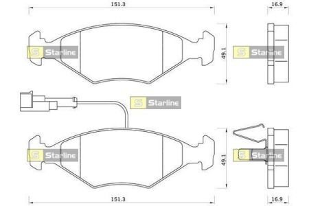 Комплект тормозных колодок STARLINE BD S336 (фото 1)