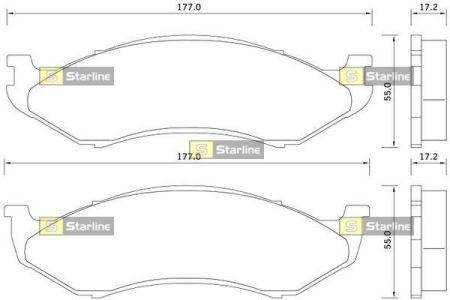 Комплект гальмівних колодок STARLINE BD S347