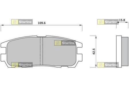 Комплект тормозных колодок STARLINE BD S366 (фото 1)