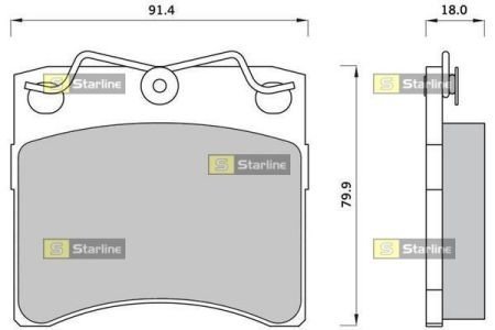 Гальмiвнi колодки к-кт. STARLINE BD S398