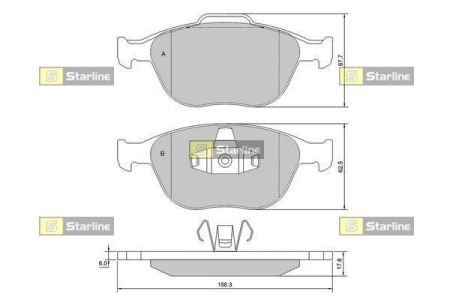 Гальмiвнi колодки к-кт. STARLINE BD S428